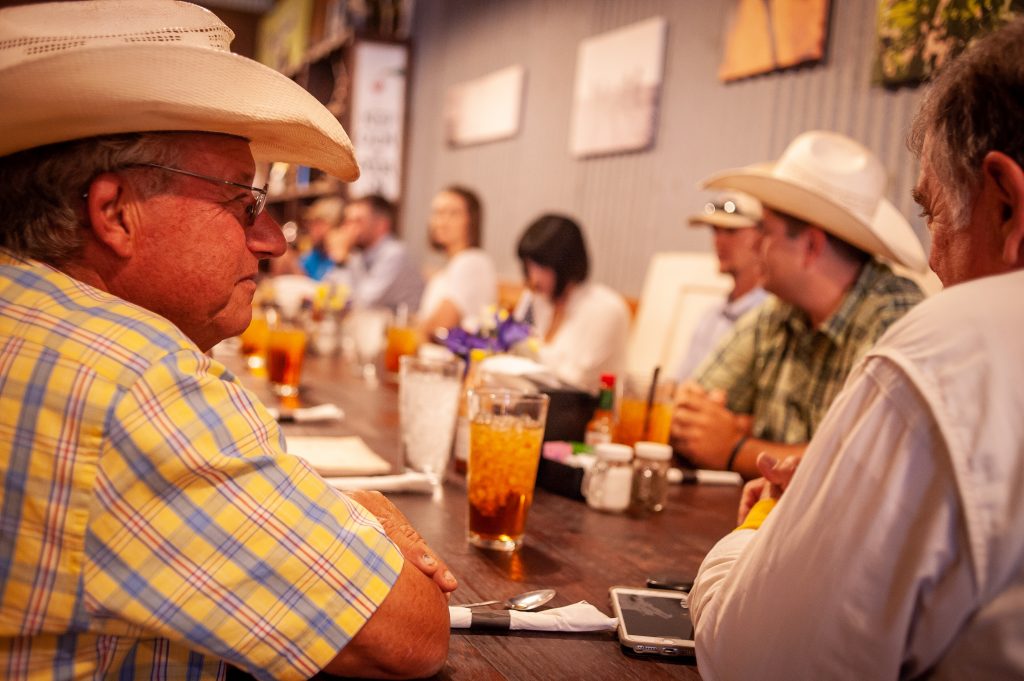 Lunch with West Texas farmers.