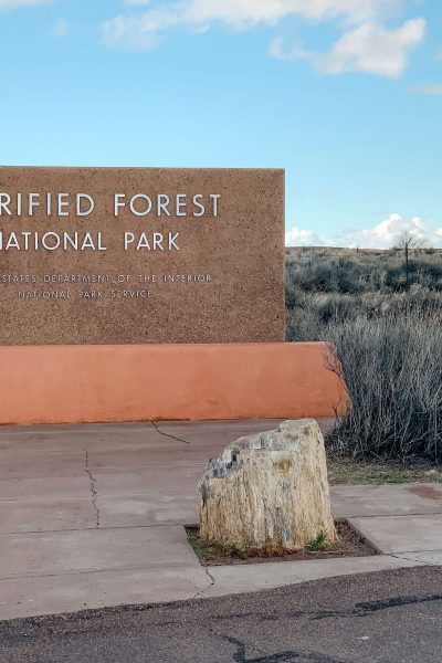 Welcome sign at the Petrified Forest